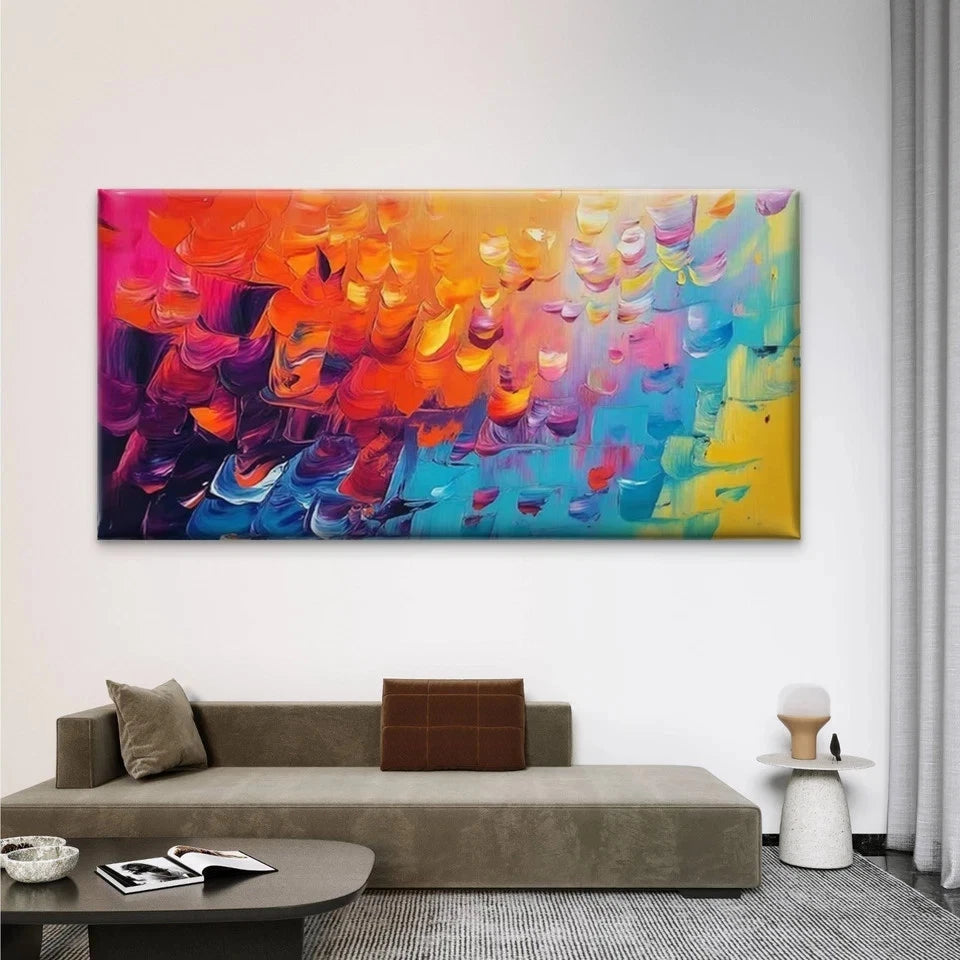 Abstract Multicolor Painting Wall Art Canvas Office Home Room Framed 120x60cm