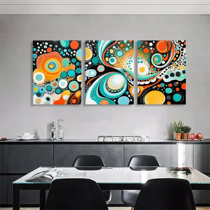 3pcs Abstract Geometric Circle Swirl Wall Art Canvas Unframed - High Quality Print 100% Australian Made Wall Canvas - Bella Home Decor