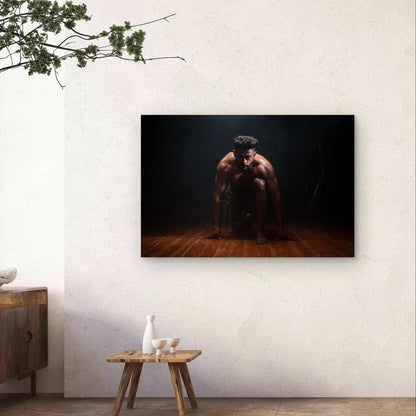 Athletic Starting Stance Sprinter 5mm Plastic 5mm Plastic Poster Ready to Hang 90x60cm