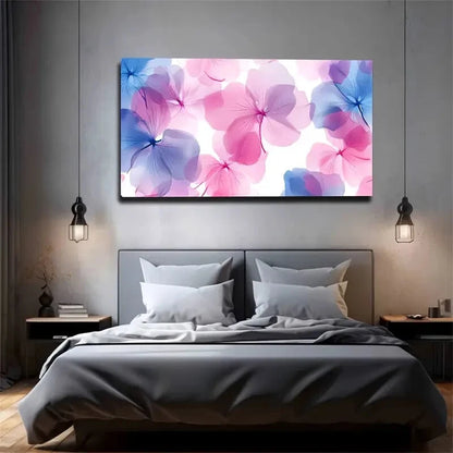 Modern Minimalist Pink Blue Wall Art  canvas office home room framed 120x60cm - Bella Home Decor