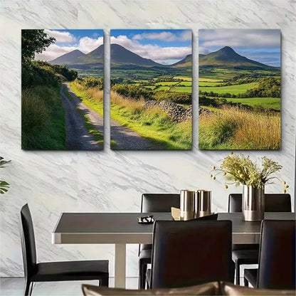 3pcs Mourne Mountains & Northern Ireland Metal Print Ready to Hang Art