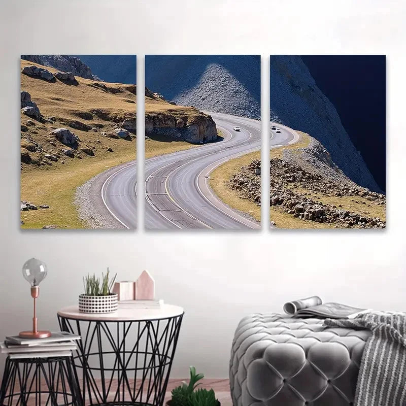 3pcs Sydney to Melbourne Mountain Road   Wall Art Set Canvas Framed 60x90cm - High Quality Print 100% Australian Made Wall Canvas Ready to Hang