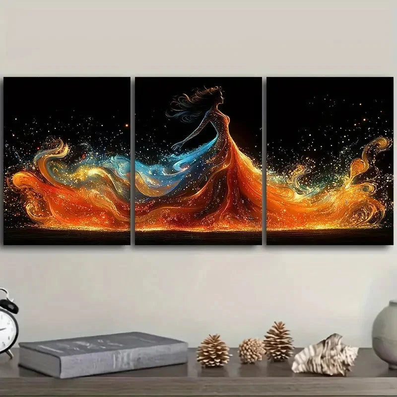 3pcs Women in skirts Wall Art Set Canvas Framed 60x90cm - High Quality Print 100% Australian Made Wall Canvas Ready to Hang - Bella Home Decor