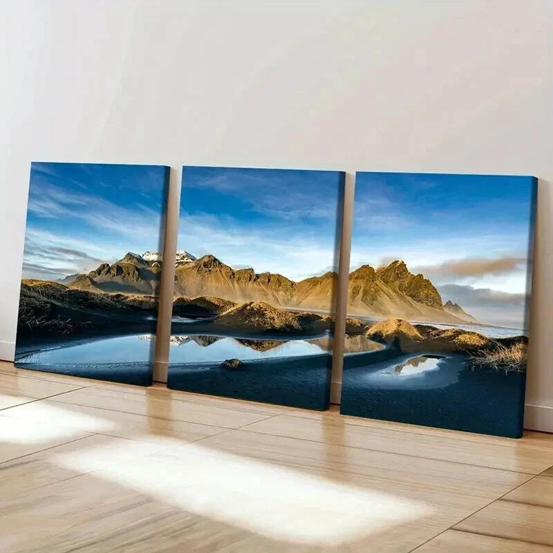 3pcs Desert & Rocks Nature Landscape Wall Art Set Canvas Framed 50x70cm - High Quality Print 100% Australian Made Wall Canvas Ready to Hang - Bella Home Decor
