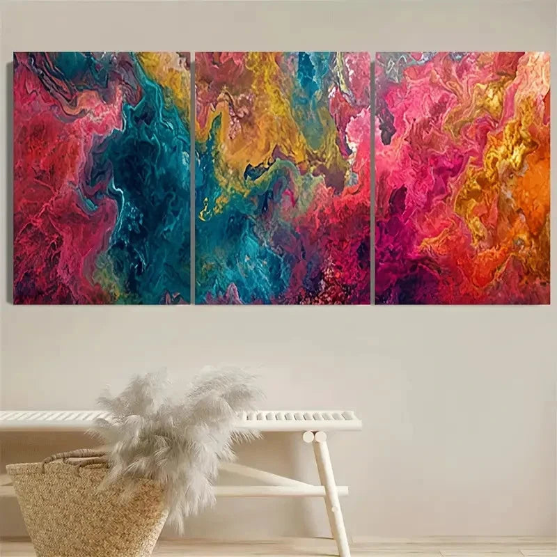 3pcs Colorful, Unique Decor Eye Catching Wall Art Set Canvas Framed 40x60cm - High Quality Print 100% Australian Made Wall Canvas Ready to Hang - Bella Home Decor