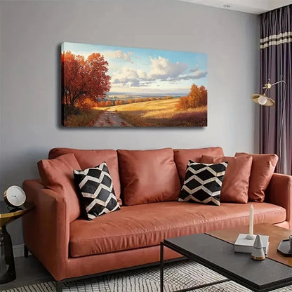 Rustic Countryside Scenery Wallc Art Canvas Office Home Room Framed 120x60cm