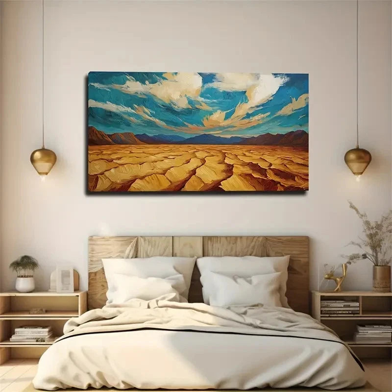 Surface Texture Rough Land Wall Art Canvas Office Home Room Framed 120x60cm