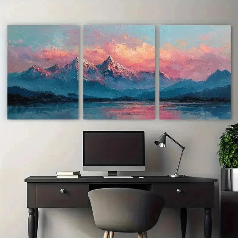 3pcs Himalayas Landscape Miniature Perfect Wall Art Set Canvas Framed 50x70cm - High Quality Print 100% Australian Made Wall Canvas Ready to Hang