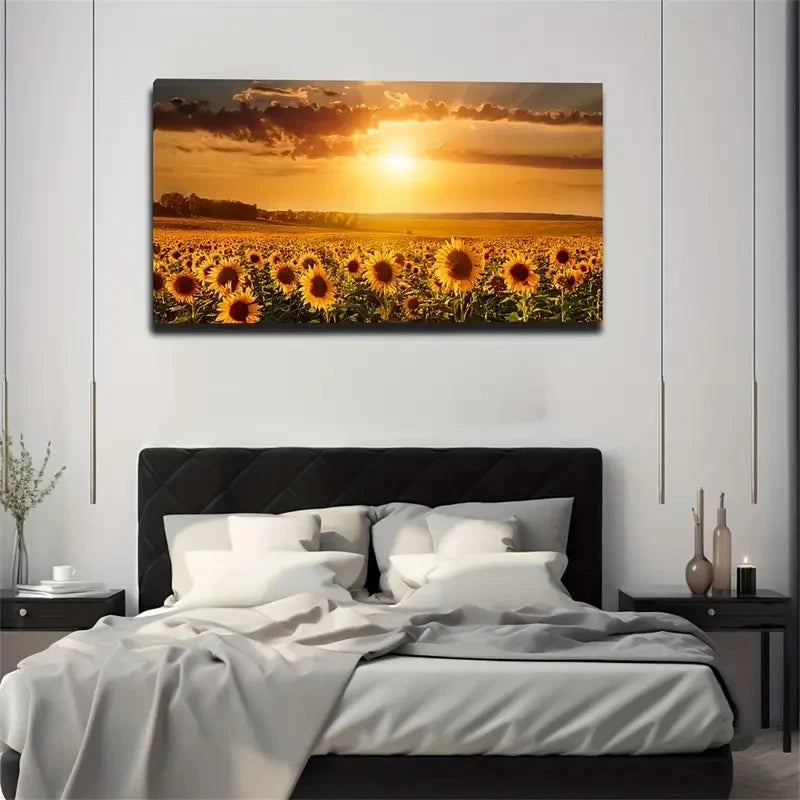 Sunflowers Magnificent Wall Art Canvas Office Home Room Framed 120x60cm