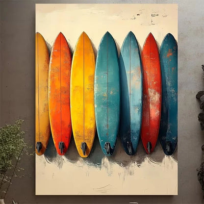 Surfboard Lineup Metal Print Ready to Hang