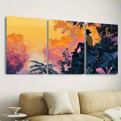 3pcs Serene Forest Wall Art Set Canvas Unframed – High Quality Print, 100% Australian Made Wall Canvas - Bella Home Decor