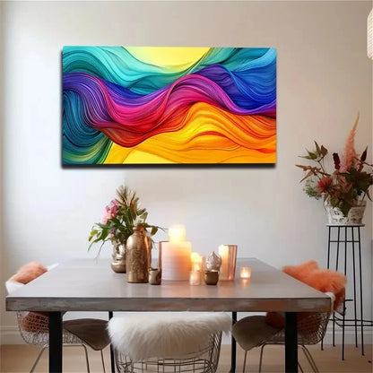 Smooth Dopamine Curve Wall Art Canvas Office Home Room Framed 120x60cm