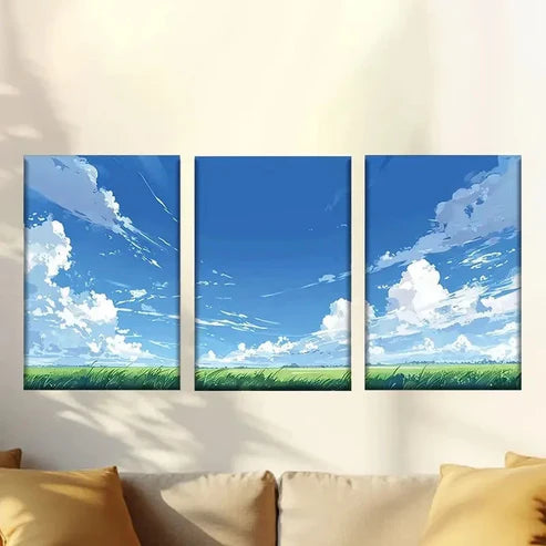 3pcs Stunning clear skies  Wall Art Set Canvas Unframed - High Quality Print 100% Australian Made Wall Canvas