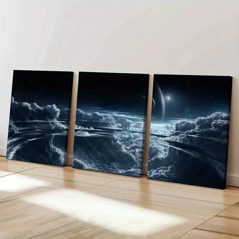 3pcs Fantasy Alien Planet Landscape Universe Wall Art Canvas Unframed - High Quality Print 100% Australian Made Wall Canvas