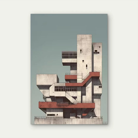Geometric Industrial Design 60x90cm Metal Print Ready to Hang