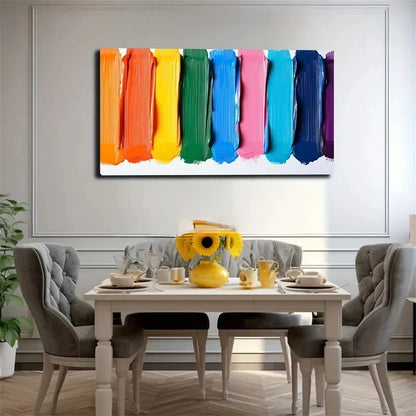 Colorful Stroke Design Vibrant Wall Art Canvas Office Home Room Framed 120x60cm