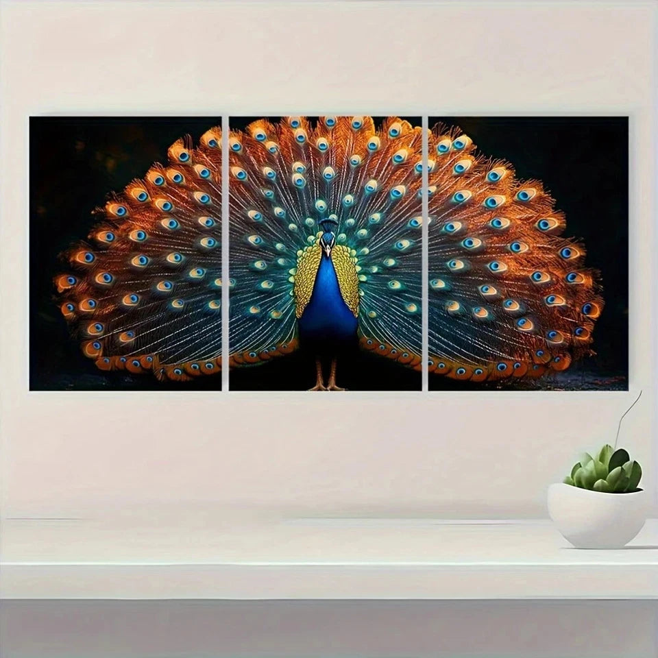3pcs Elegant Colorful Wildlife Metal Print Ready to Hang Art - Bella Home Decor