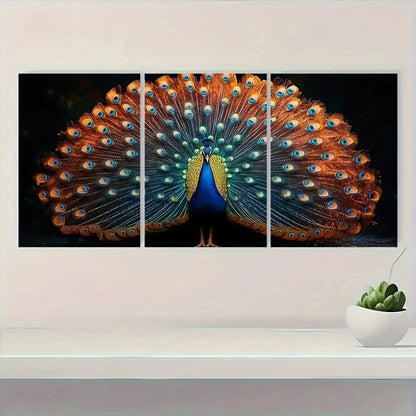 3pcs Elegant Colorful Wildlife Metal Print Ready to Hang Art - Bella Home Decor