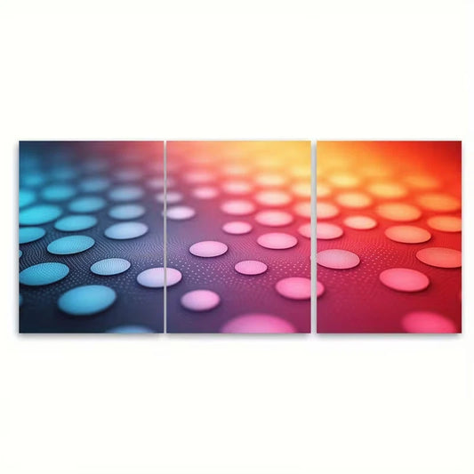 3pcs Abstract Polka Dot Pastel Shades Metal Print Ready to Hang Art