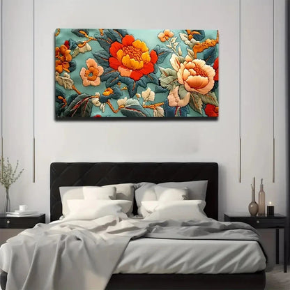 Vibrant Colorful Flowers Wall Art Canvas Office Home Room Framed 120x60cm