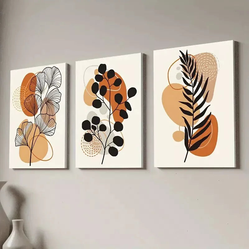 3pcs Bohemian Floral Canvas Framed 40x60cm - High Quality Print 100% Australian Made Wall Canvas Ready to Hang - Bella Home Decor