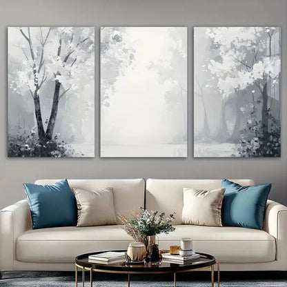 3pcs Modern Abstract Forest Nature Metal Print Ready to Hang Art - Bella Home Decor