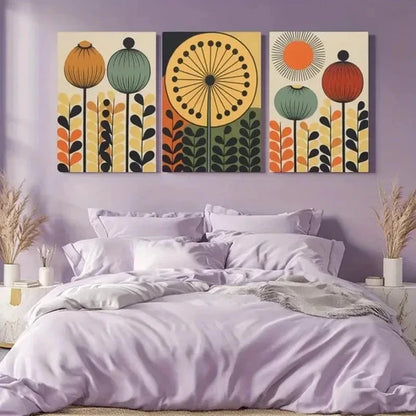 3pcs Minimalist Abstract Flowers Canvas Wall Art Canvas Unframed - High Quality Print 100% Australian Made Wall Canvas
