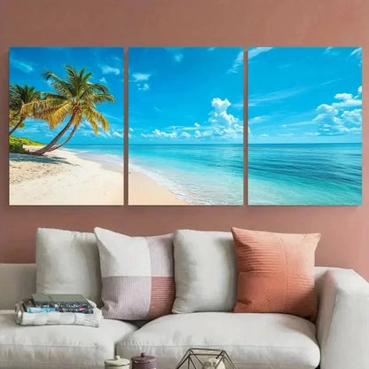 3pcs Florida Sunshine State Beach Perfect Wall Art Set Canvas Framed 60x90cm - High Quality Print 100% Australian Made Wall Canvas Ready to Hang