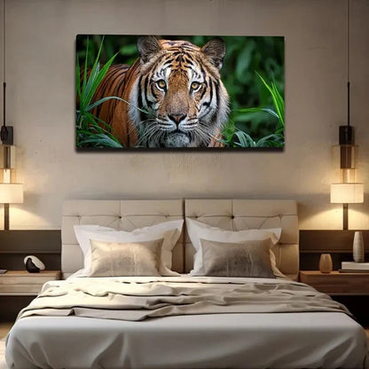 Vibrant Tiger Wall Art Canvas Office Home Room Framed 120x60cm