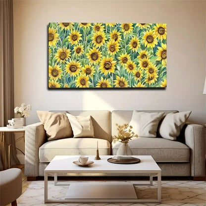 Vibrant Floral Decor Wall Art Canvas Office Home Room Framed 120x60cm