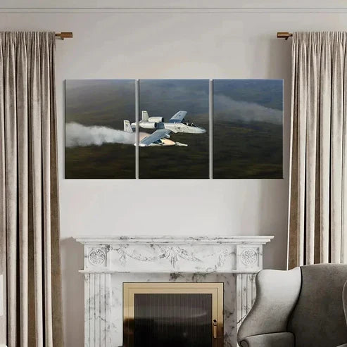 3pcs Fighter Jets in Action Aviation Wall Art Set Canvas Unframed - High Quality Print 100% Australian Made Wall Canvas