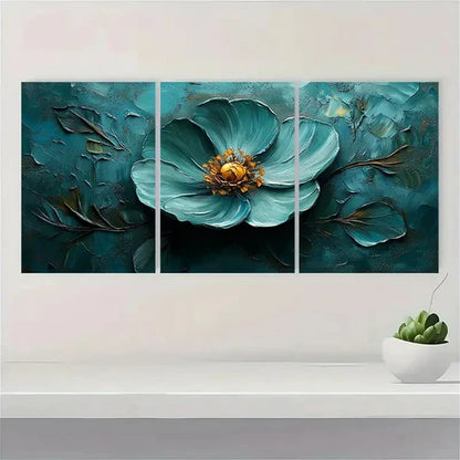 3pcs Abstract Green Flower Oil Painting Wall Art Canvas Unframed - High Quality Print 100% Australian Made Wall Canvas - Bella Home Decor