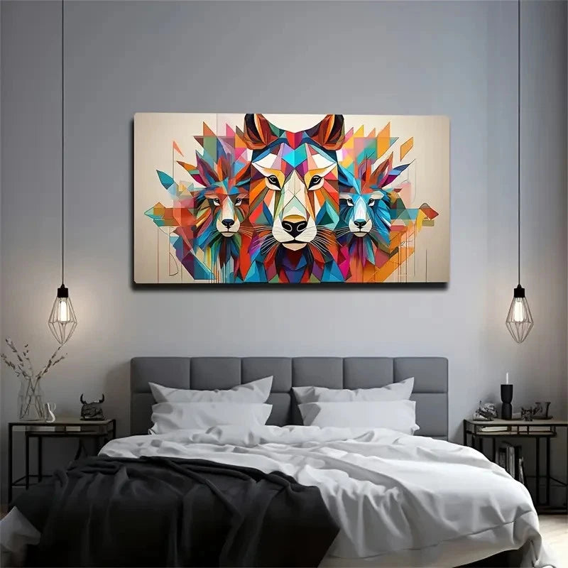 Abstract And Simple Colorful Wall Art Canvas Office Home Room Framed 120x60cm