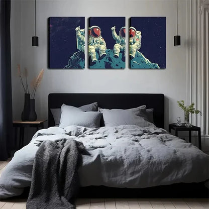 3pcs Futuristic Cosmic World of Light Wall Art Canvas Unframed - High Quality Print 100% Australian Made Wall Canvas - Bella Home Decor