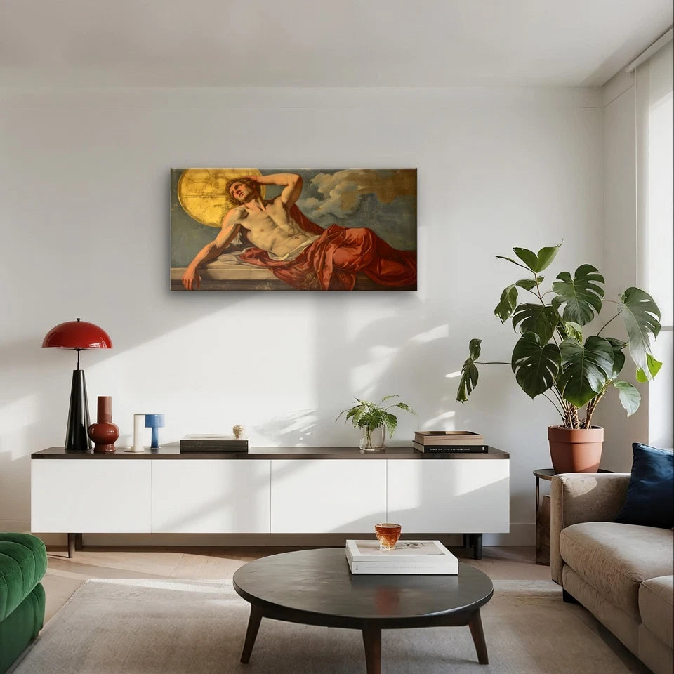 Classical Renaissance Male Figure Wall Art Canvas Office Home Framed 120x60cm