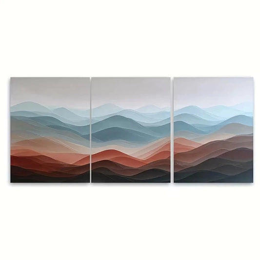 3pcs Minimalist Mountains Painting Wall Art Set Canvas Framed 50x70cm – High Quality Print 100% Australian Made Wall Canvas Ready to Hang