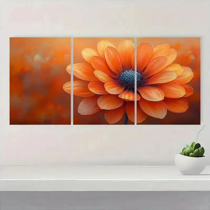 3pcs Orange Gaillardia Flower OG    Wall Art Set Canvas Framed 50x70cm - High Quality Print 100% Australian Made Wall Canvas Ready to Hang