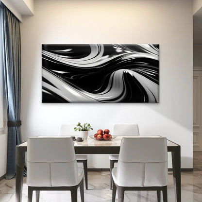 Abstract Black White Background Wall Art Canvas Office Home Room Framed 120x60cm