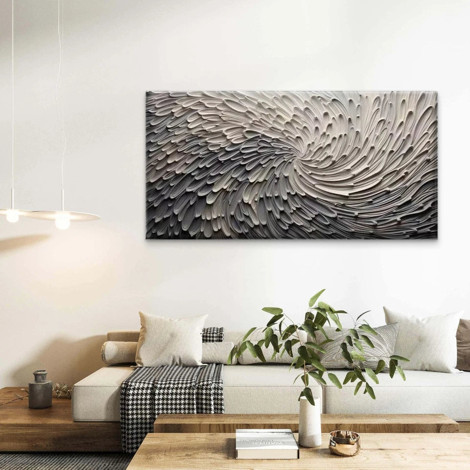 Feathered Motion Wall Art Canvas Office Home Room Framed 120x60cm - Bella Home Decor