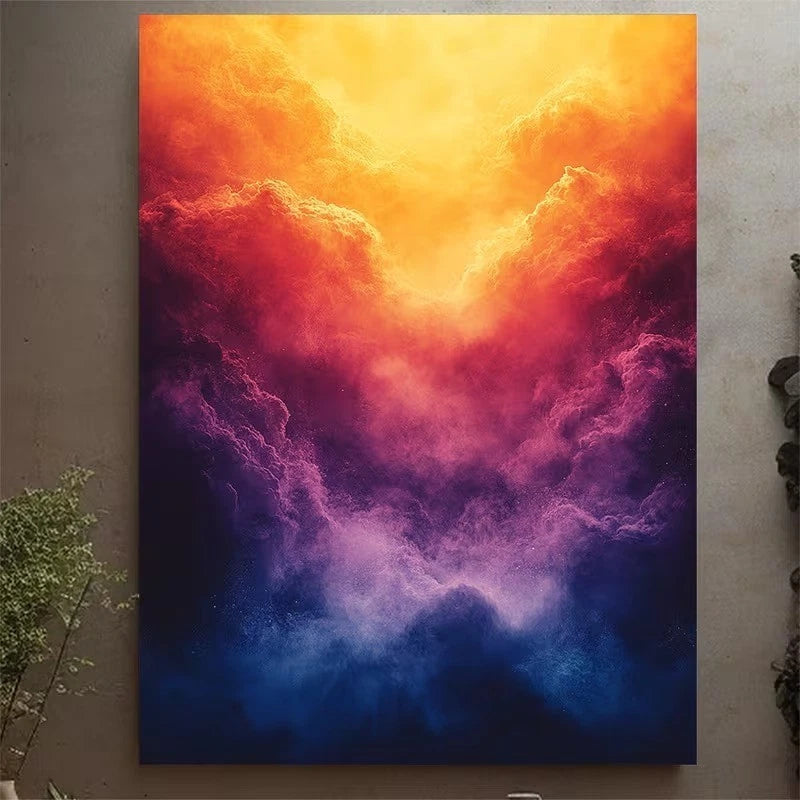 Vibrant Aura Gradient Metal Print Ready to Hang