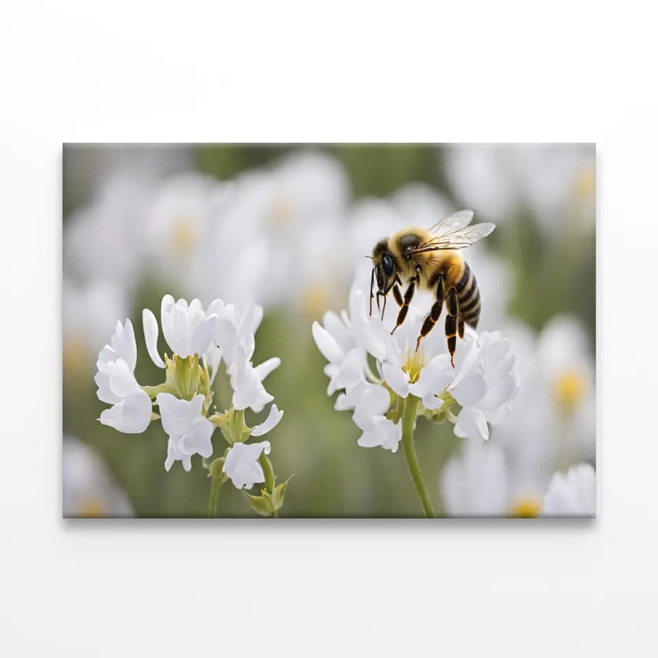 Elegant Bees Scooping Flowers  Wall Art Decor 100% Australian Made - Bella Home Decor