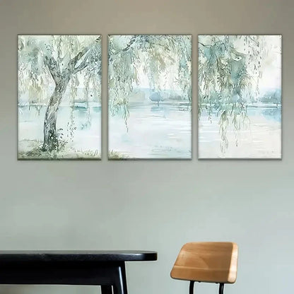 3pcs Tree in the water Wall Art Set Canvas Framed 60x90cm - High Quality Print 100% Australian Made Wall Canvas Ready to Hang