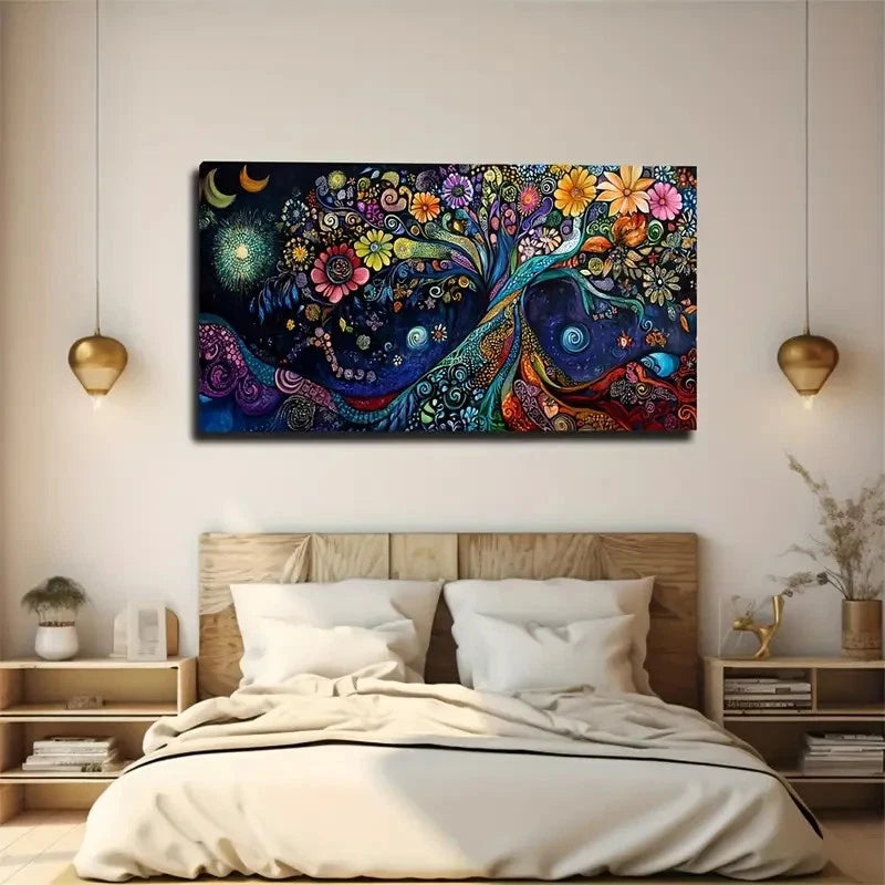 Swirling Nebula Pattern Nature Wall Art Canvas Office Home Room Framed 120x60cm