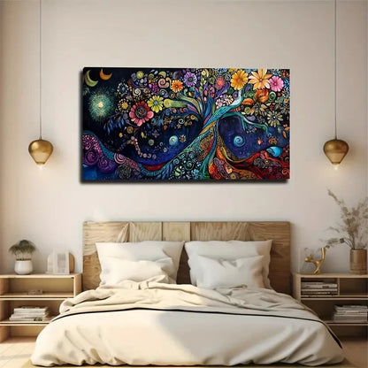 Swirling Nebula Pattern Nature Wall Art Canvas Office Home Room Framed 120x60cm