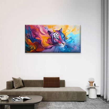 Colorful Tiger Abstract Wall Art Canvas Office Home Room Framed 120x60cm