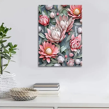 Beautiful Micklyn Heart Blossoms Painting  40x60cm Metal Print Ready to Hang - Bella Home Decor