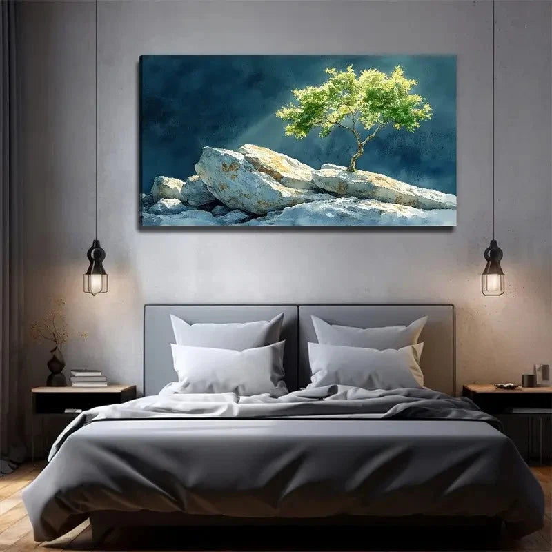 Stone On Stone Suitable Wall Art Canvas Office Home Room Framed 120x60cm