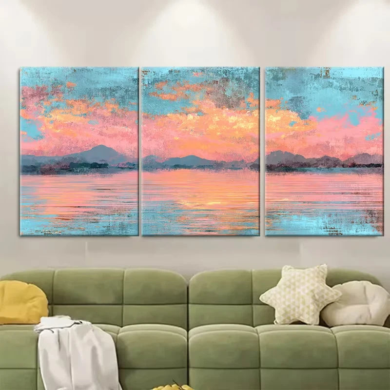 3pcs Claude Monet Impression Sunrise Metal Print Ready to Hang Art - Bella Home Decor