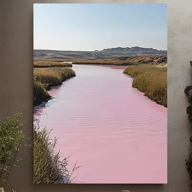 Lac Rosa Pink Lake Retba Senegal Scenic 60x90cm Metal Print Ready to Hang