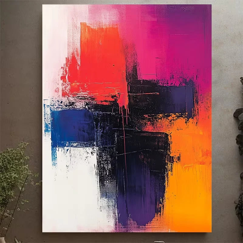 Vibrant Abstract Pastel Metal Print Ready to Hang